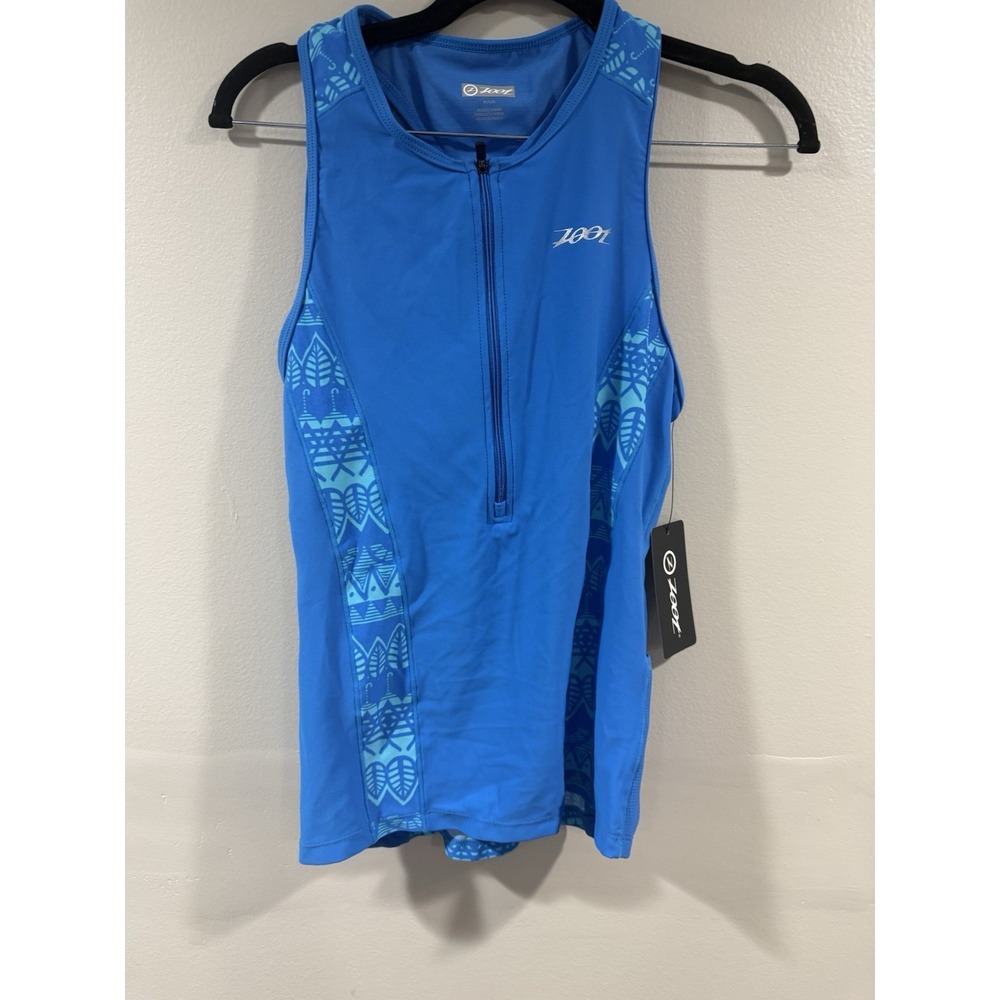 ZOOT Women's M Performance Tri Tank Top Blue Tribal Shirt Singlet